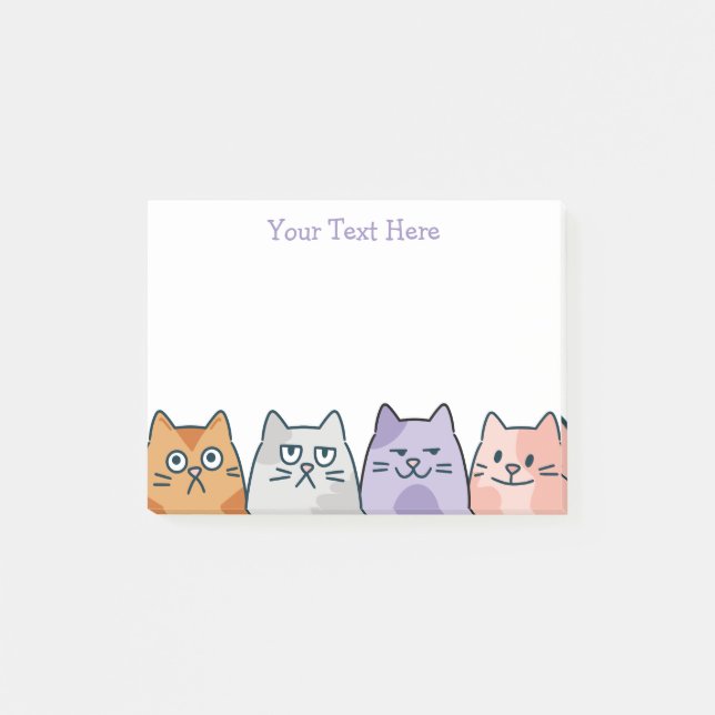 Cat Lovers Personalized Post-it Notes (Front)