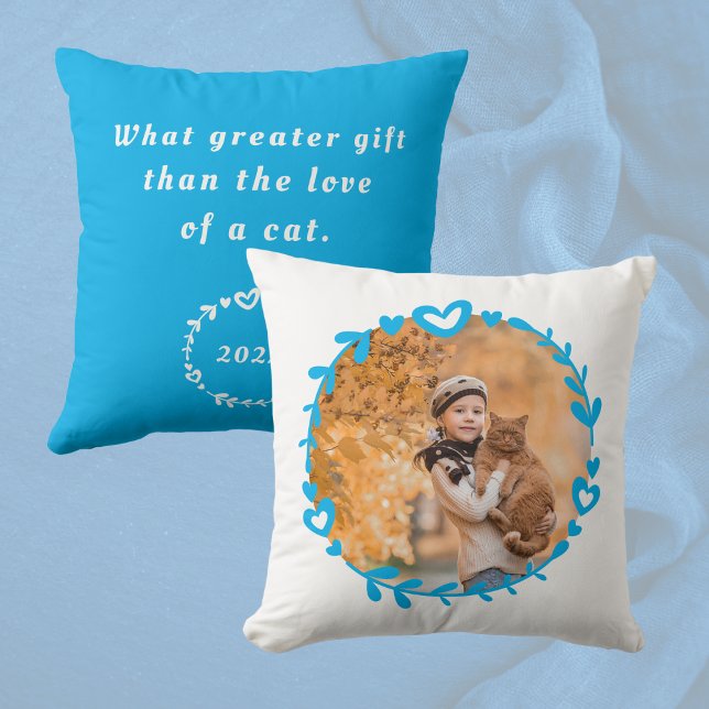 Cat Lover's Photo & Quote Pillow (Creator Uploaded)