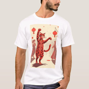 cat lovers red cats dance T-Shirt