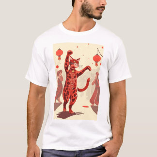 cat lovers red cats dance T-Shirt