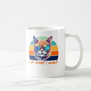 Cat Lovers Retro Vintage I do what I want Funny Coffee Mug