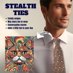 Cat Lover's Stealth Men's Tie
