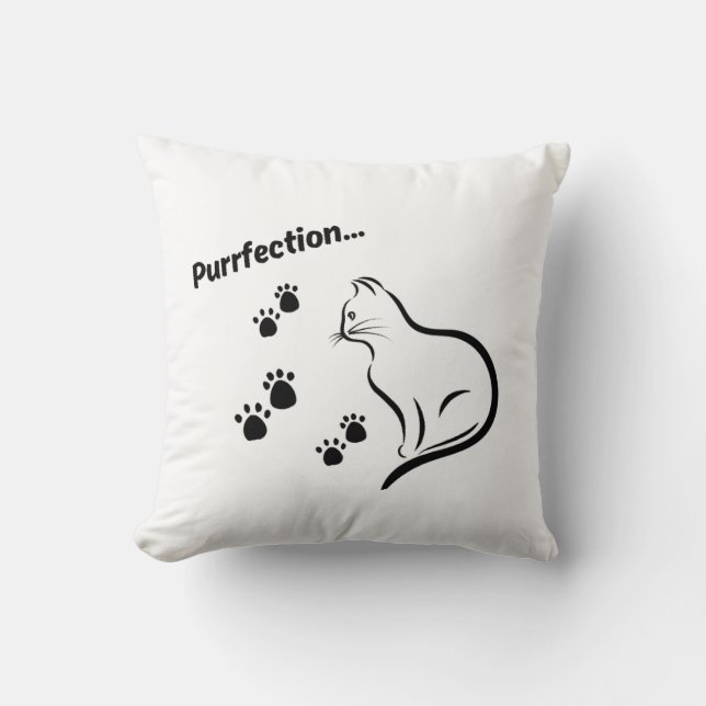 Cat Lovers Throw Pillow (Front)