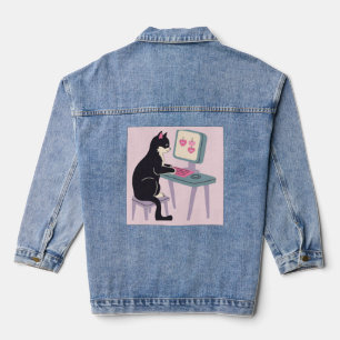 Cat lovers Tuxedo cat Denim Jacket
