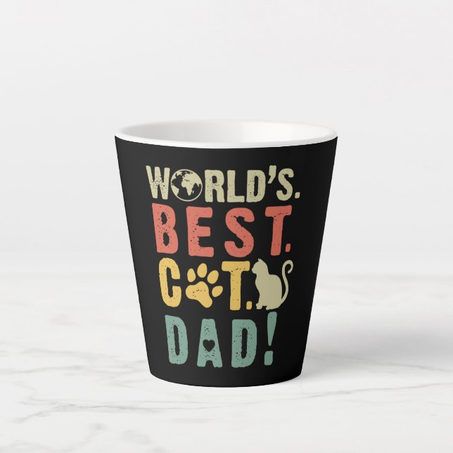 Cat Lovers | World's Best Cat Dad Latte Mug (Front)