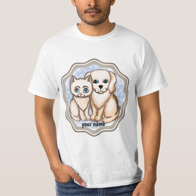 Cat Loves Dog   T-Shirt (Front)