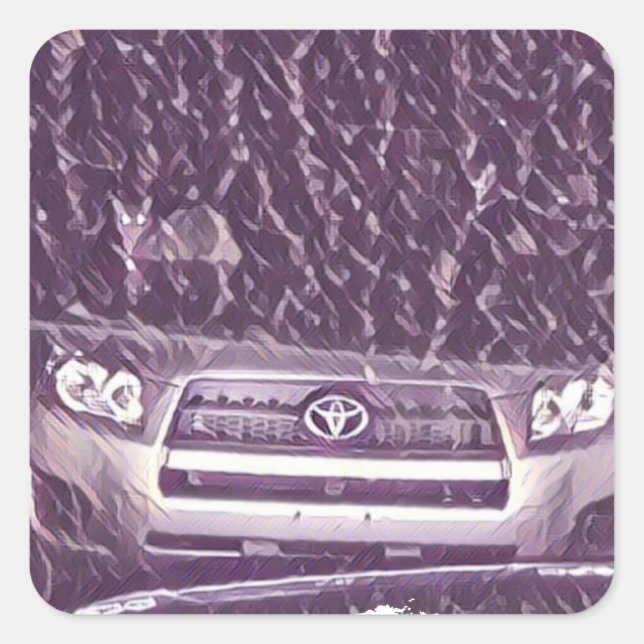 Cat Loves Rain Mixed Media  Square Sticker (Front)