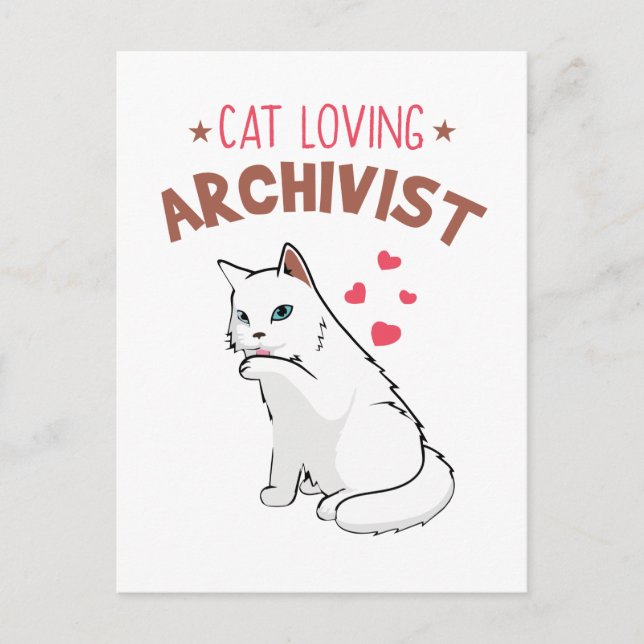Cat Loving Archivist Postcard (Front)