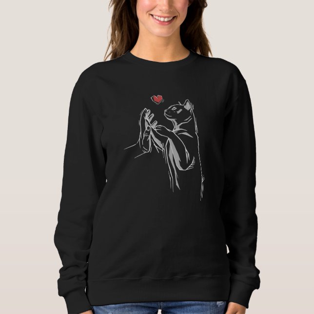 Cat Loving High Five Cat Sweatshirt (Front)