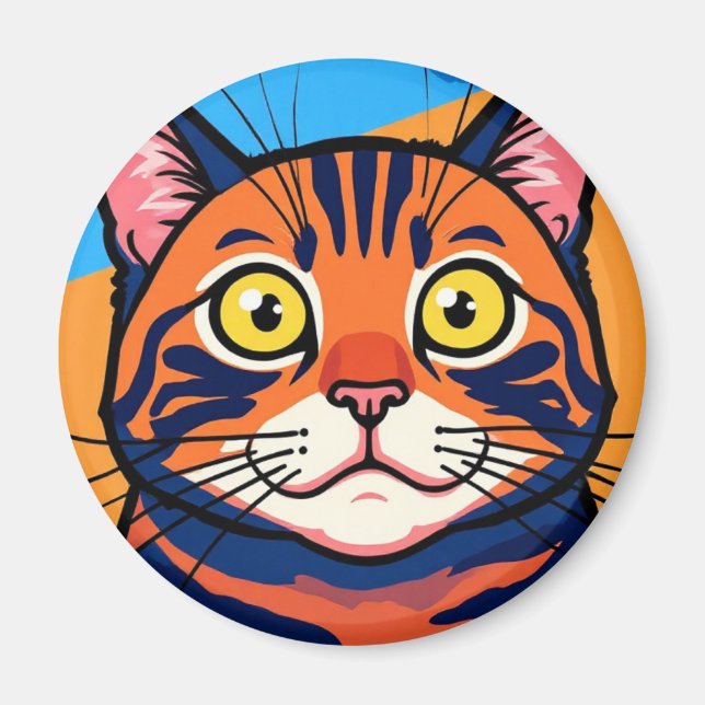 Cat, Mackerel, Domestic cat Magnet (Front)