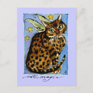 Cat Magic Ocicat with Fairy Wings Postcard