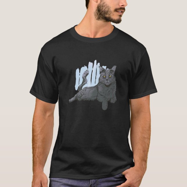 Cat Maine Coon Pet T-Shirt (Front)