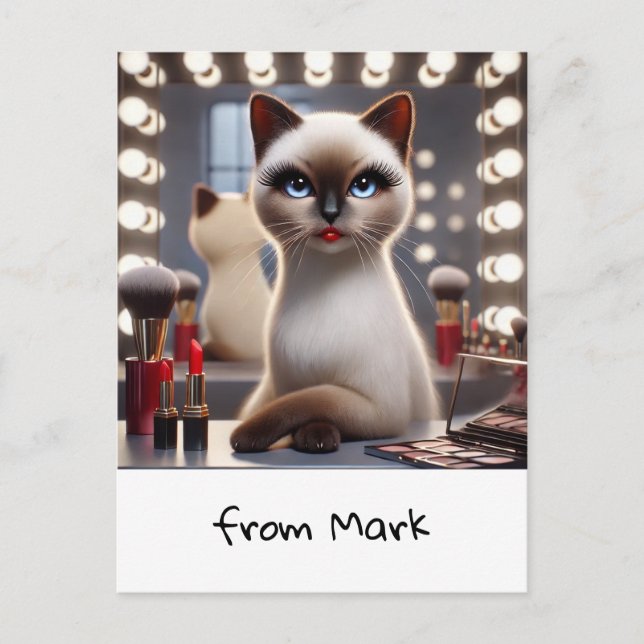 Cat Make up Artist Perfect for Cat Lovers  Postcard (Front)
