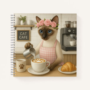 Cat making coffee in Cafe Notebook