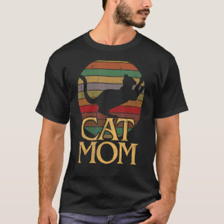Cat Mama Beach Retro Sunset Vintage Fashion Cat M T-Shirt