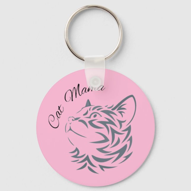 Cat Mama       Key Ring (Front)