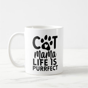 Cat mama life is purrfect coffee mug