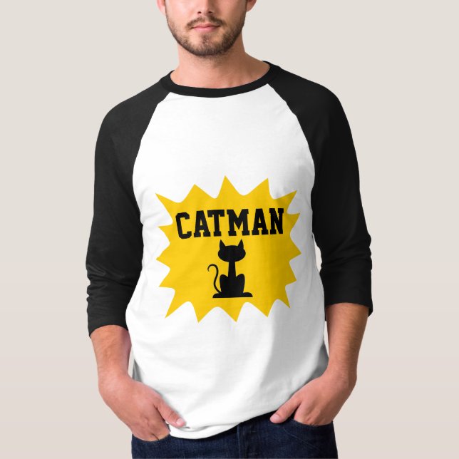 CAT MAN CATMAN MEN'S Retro T-Shirts (Front)