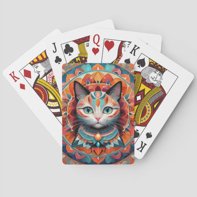 Cat Mandala Playing Cards (Back)