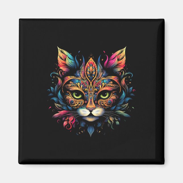 Cat Mardi Gras 1  Magnet (Front)