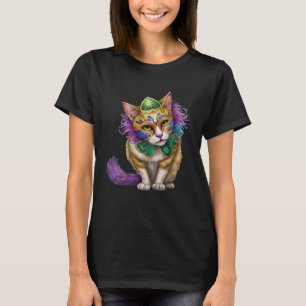 Cat Mardi Gras Happy Mardi Gras Carnival Cat  Kitt T-Shirt