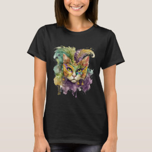 Cat Mardi Gras Happy Mardi Gras Carnival Cat Kitt T-Shirt