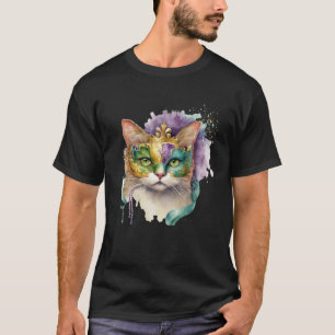 Cat Mardi Gras Happy Mardi Gras Carnival Cat Kitt T-Shirt