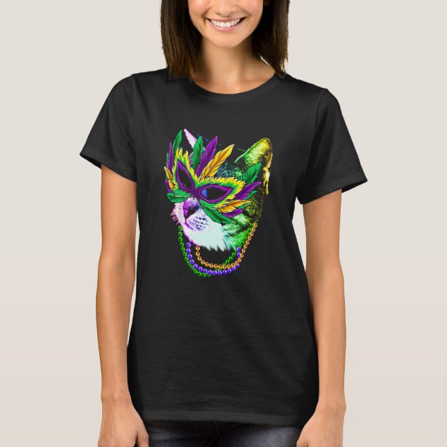 Cat Mardi Gras T-Shirt (Front)