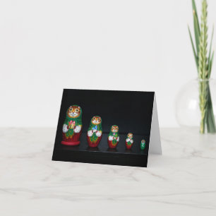 Cat Matryoshka Christmas Card