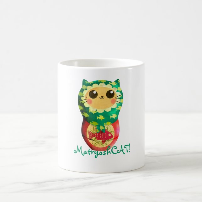 Cat Matryoshka Doll Coffee Mug (Center)