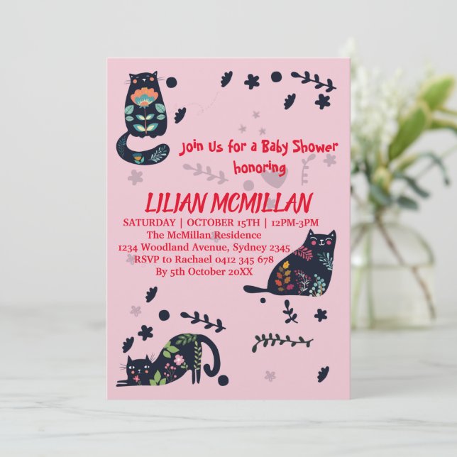 CAT ME IF YOU CAT FUNNY INVITATION (Standing Front)