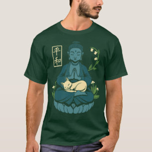 Cat Meditation Buddhism Buddha by Tobe Fonseca T-Shirt