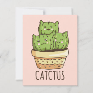 Cat Meets Cactus Thank You Card