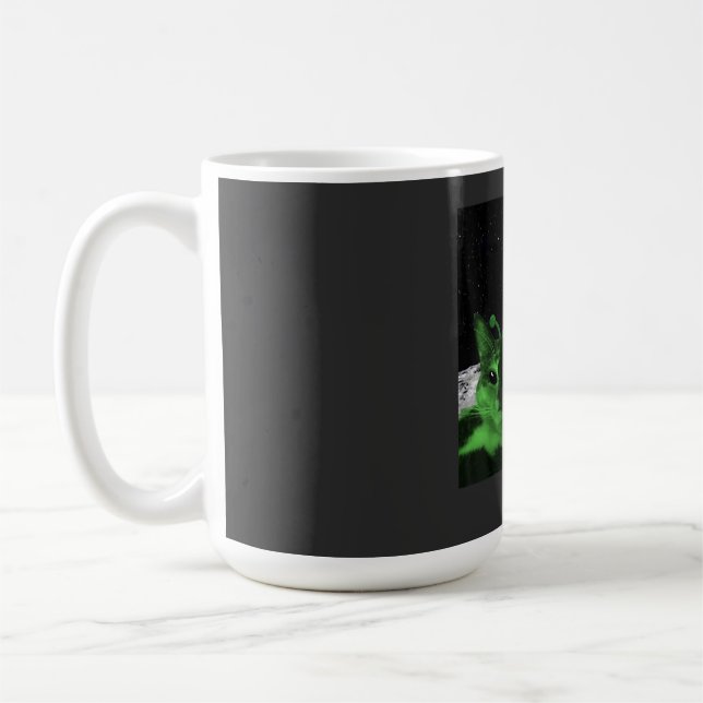 Cat Meme Alien Green Cat Selfie UFO Funny Mug (Left)