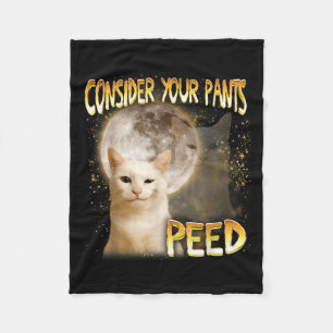Cat Meme Cat Lover Cat Mom Funny Consider Your Pan Fleece Blanket