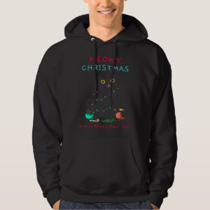 Cat Meme  Cat  Meowy Christmas Tree Light Hoodie