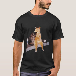Cat Meme Cat Smoking Cigarette T-Shirt