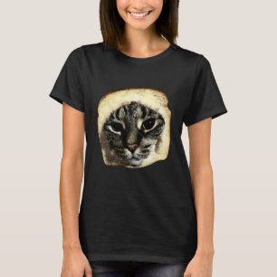 Cat Meme Funny Bread Face Silly Cat Lover Gift for T-Shirt