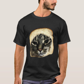 Cat Meme Funny Bread Face Silly Cat Lover Gift for T-Shirt