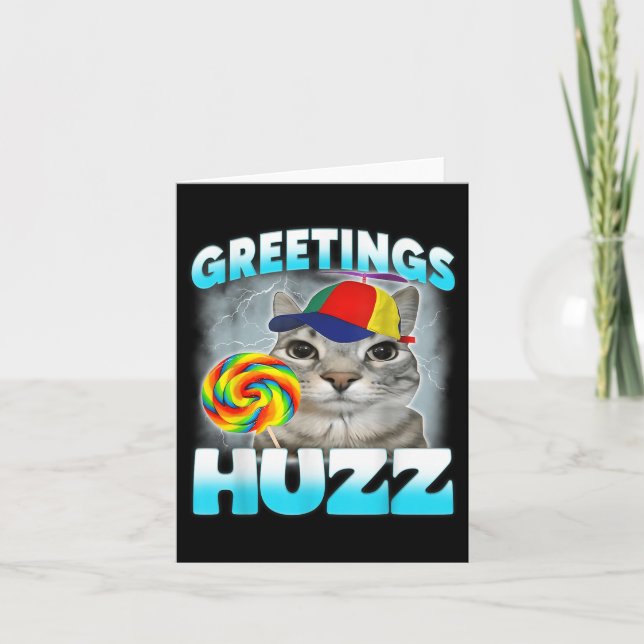 Cat Meme Funny  Card (Front)