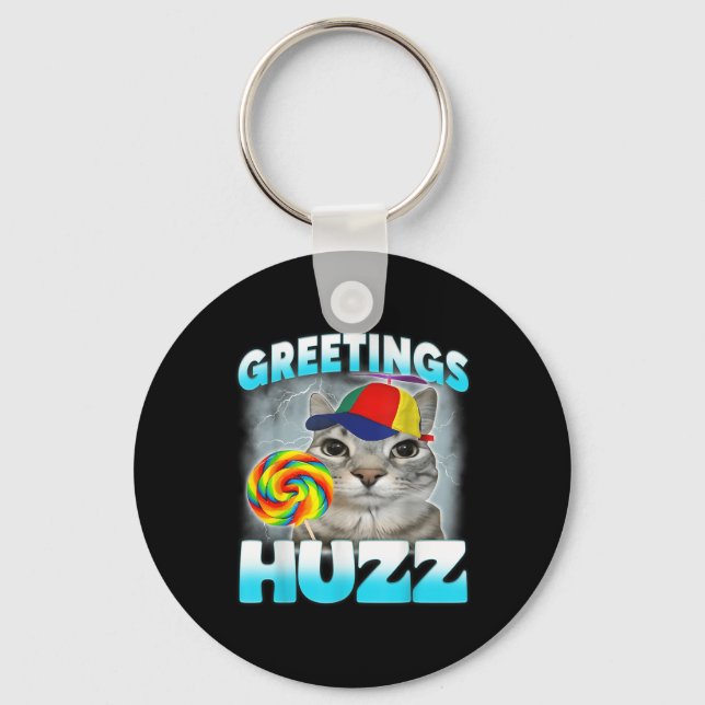 Cat Meme Funny  Key Ring (Front)