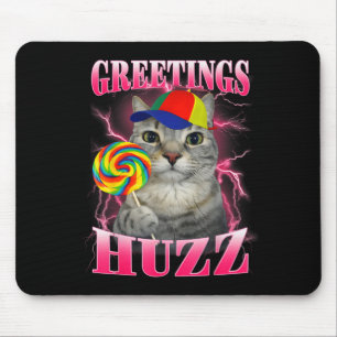 Cat Meme Greetings Huzz Funny Lollipop Mouse Pad