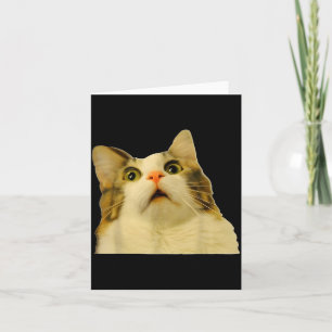 Cat Meme Shock Cat Face Funny Meme Cat Silly Gift Card
