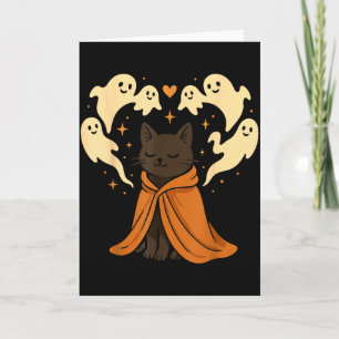 Cat Meme Soky Cute Black Halloween Card