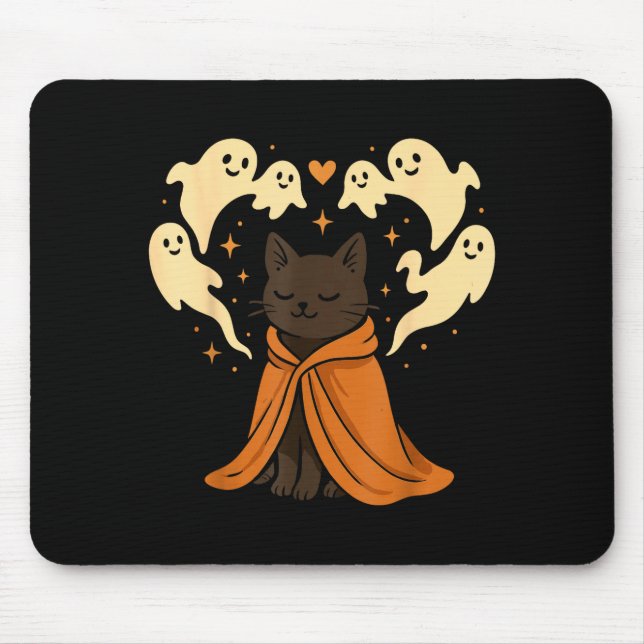 Cat Meme Soky Cute Black Halloween  Mouse Pad (Front)
