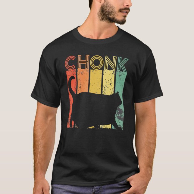 Cat Meme  Vintage Chonk Cat  Cat T-Shirt (Front)