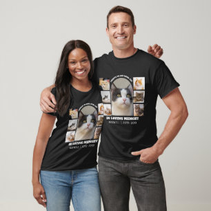 Cat Memorial 7 Photo Collage Pet Tribute Template T-Shirt