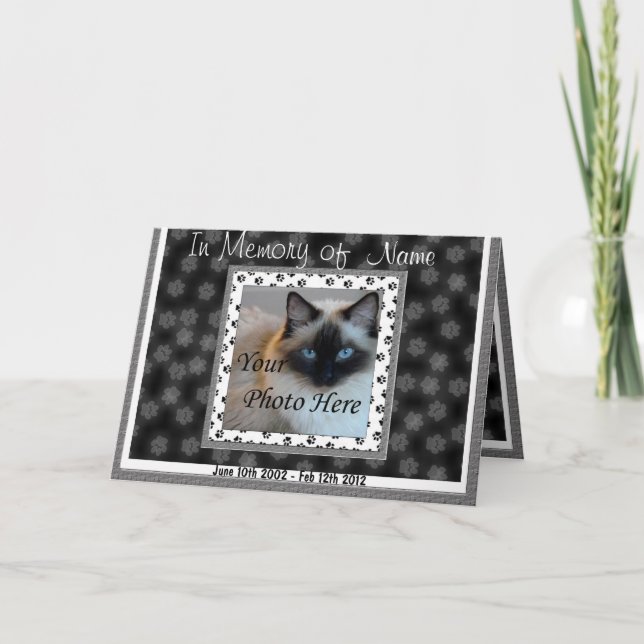 Cat Memorial Announcement - Pet Loss (Front)