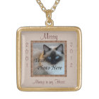 Cat Memorial Brown Tones Custom Photo Pendant