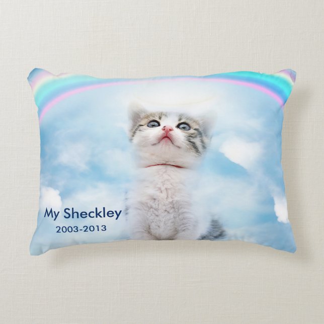Cat Memorial Custom Brushed Accent Pillow (Front)